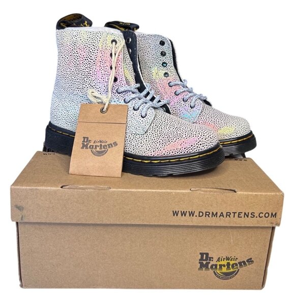 Dr. Martens Toddler 1460 Pascal Iridescent Lace-Up Boots Rainbow Kidray T 12 - Picture 10 of 16